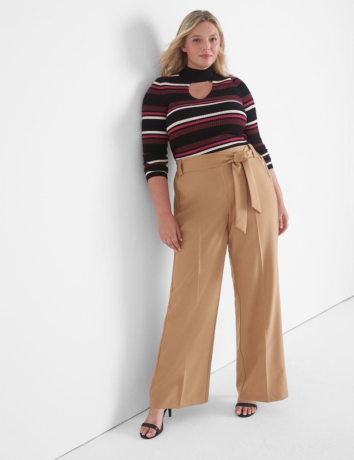 Perfect Drape HighRise Wide Leg Pant With Belt LaneBryant