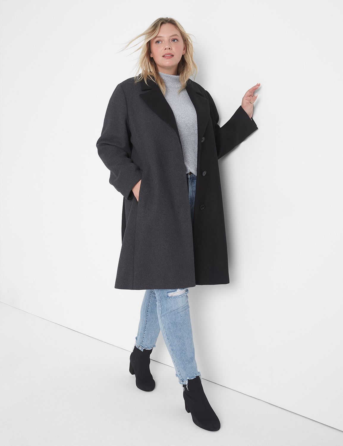 Lane bryant wool store coat