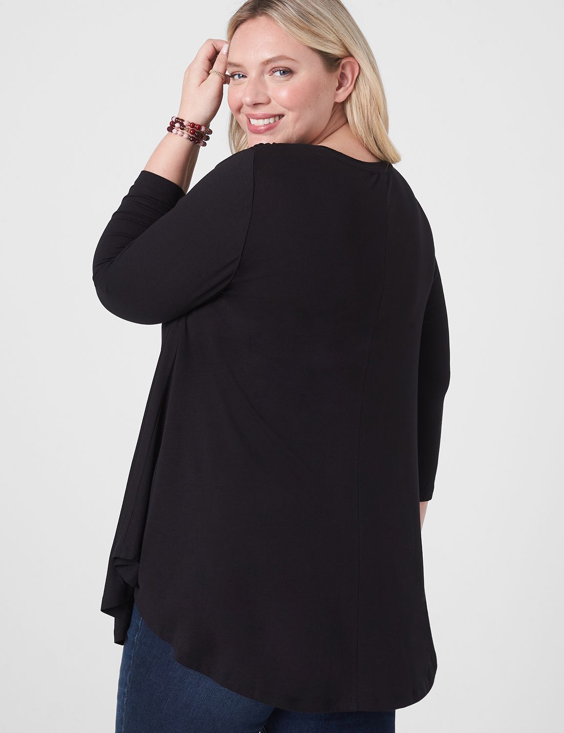 Swing 3/4 Sleeve Smocked Yoke Drape