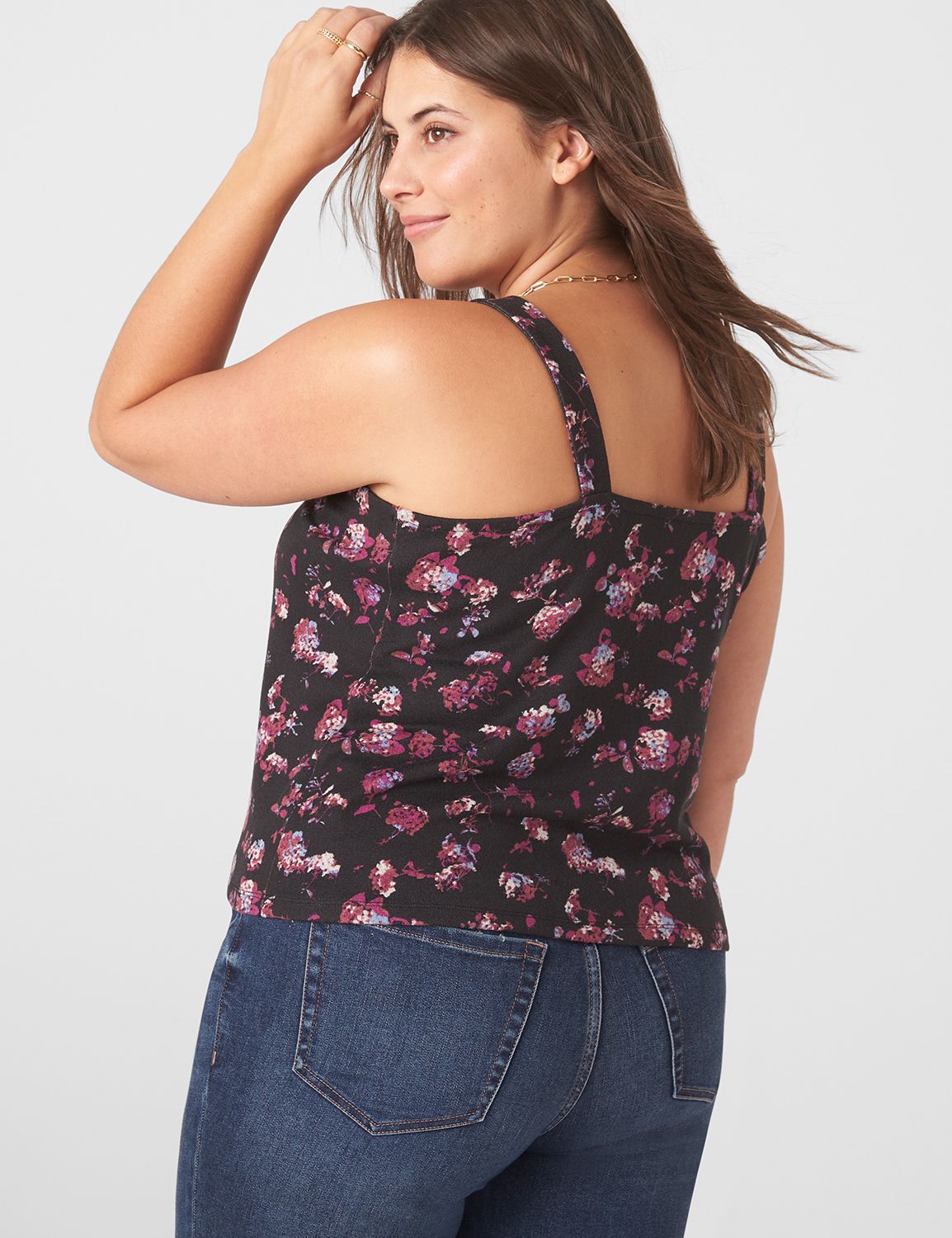 Sleeveless Square Neck Open Back Ta | LaneBryant