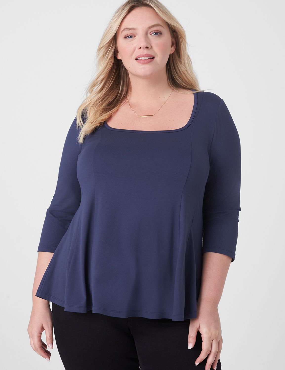 Classic Fit and Flare 3/4 Sleeve Sq Product Image 1