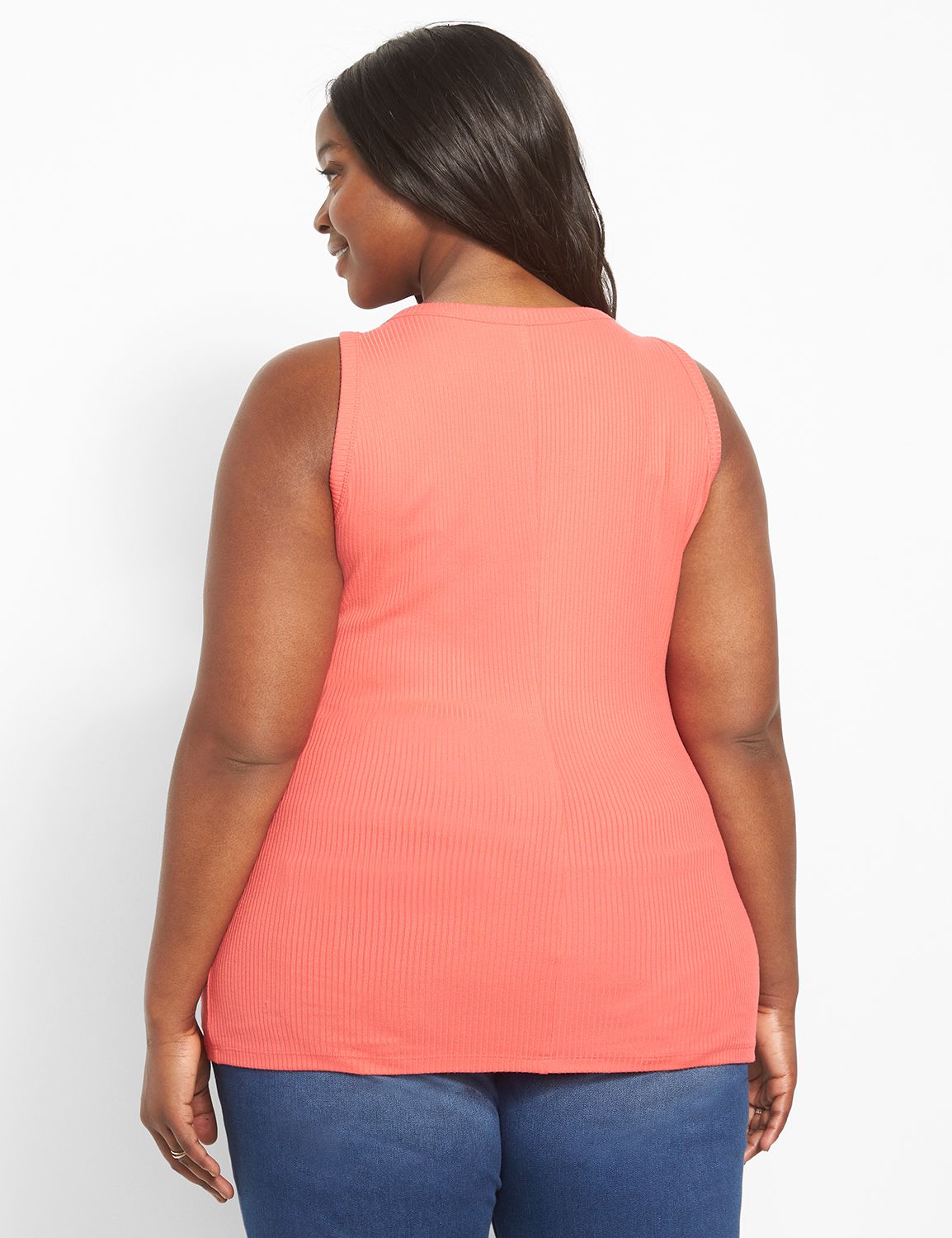 Sleeveless High Neck Rib Tank 11244 Product Image 2