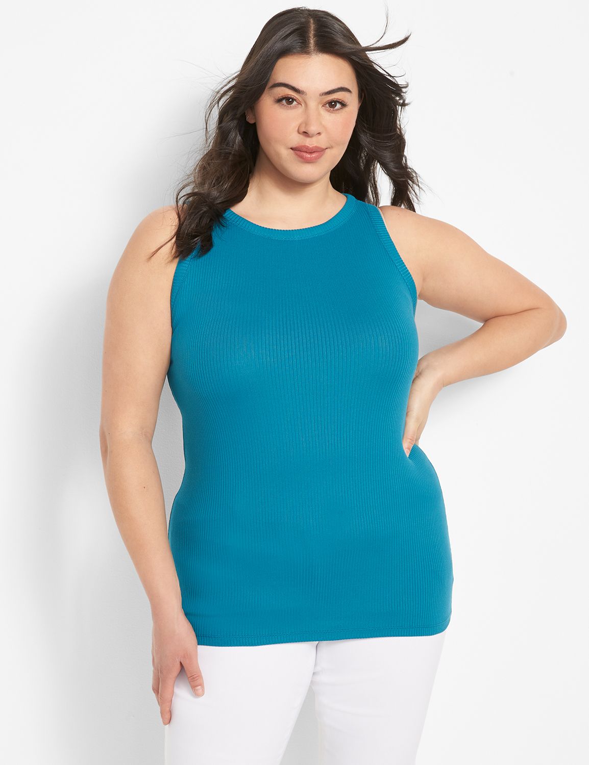 Rib Halter Neck Tank main image 1