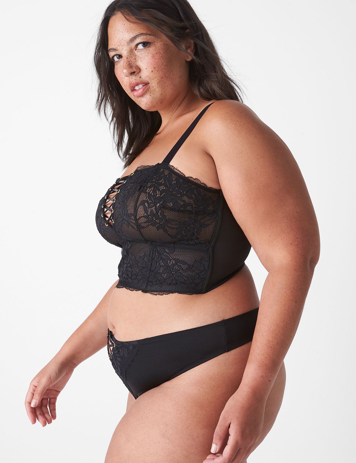 Fishnet & Lace Unlined Balconette Bra