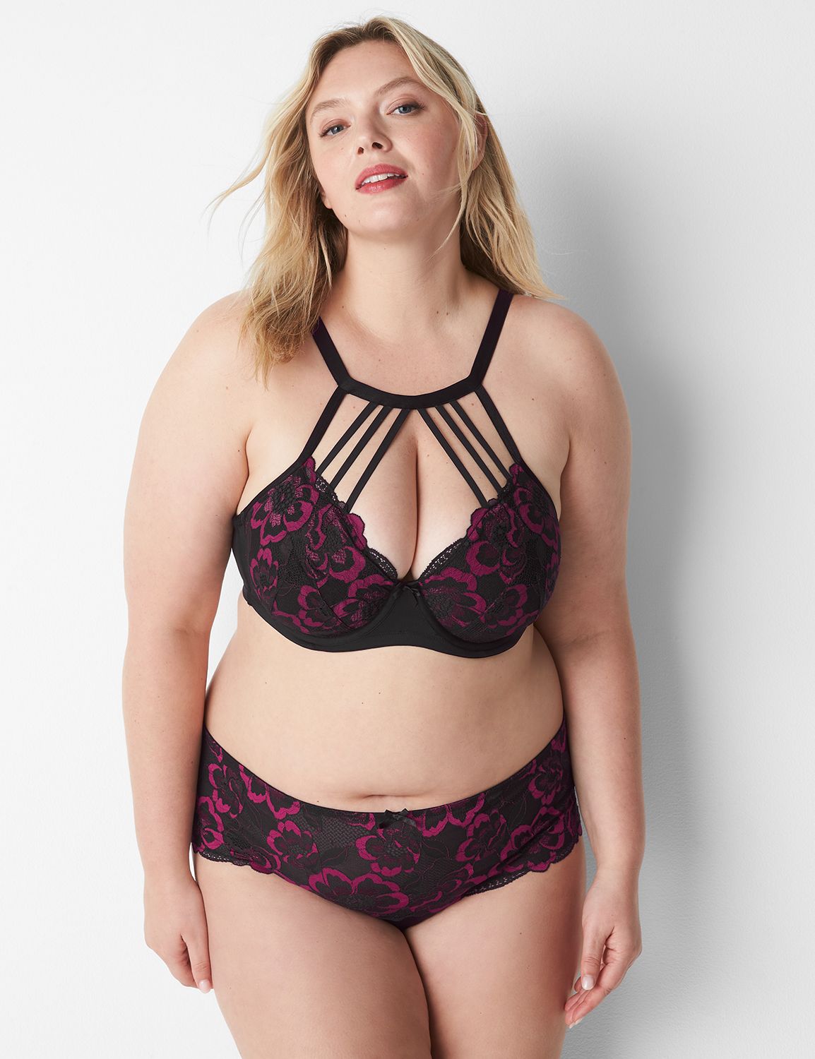 High-Neck Lightly Lined Balconette Bra