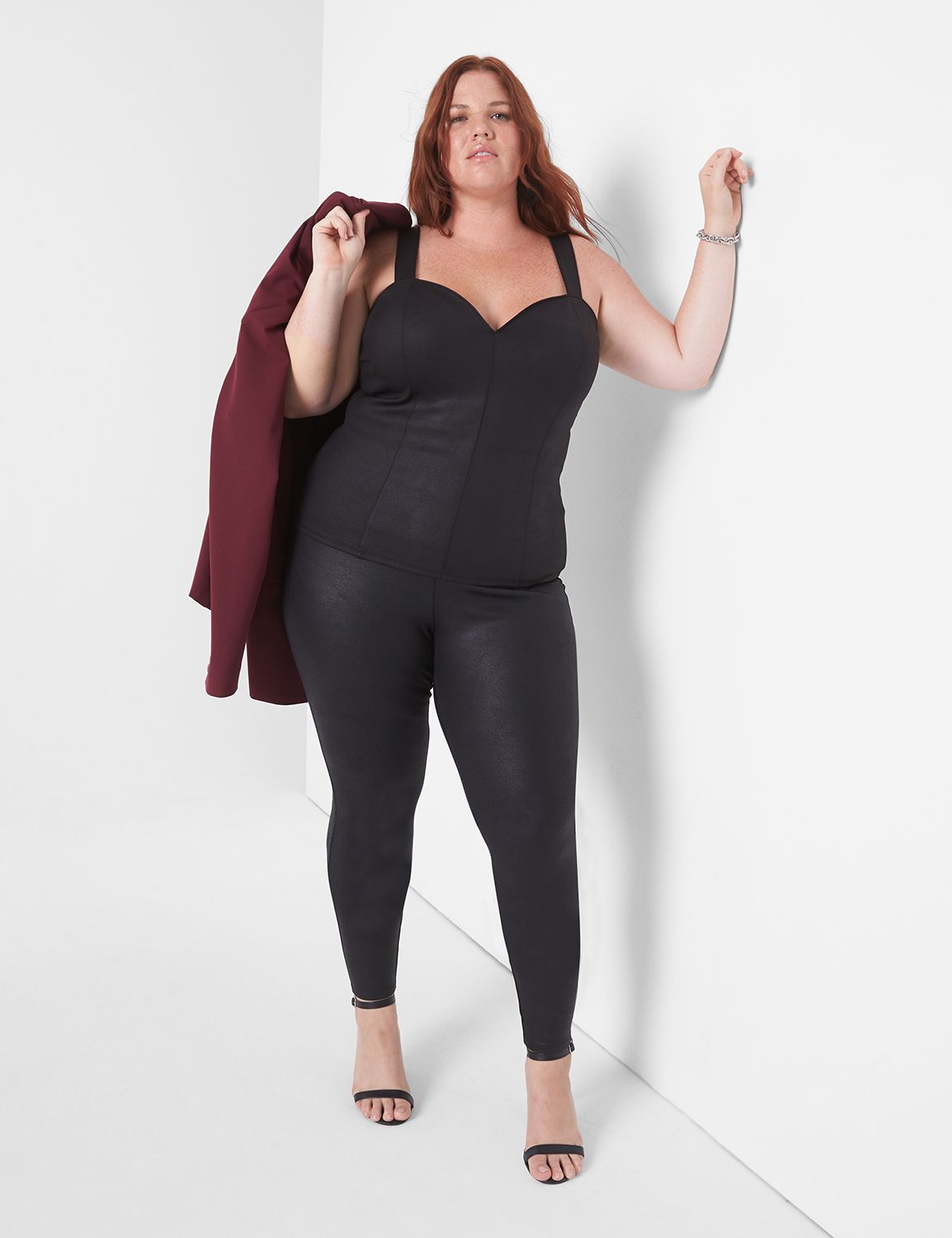 Fitted Sweetheart Neck Tank In Coat Product Image 1