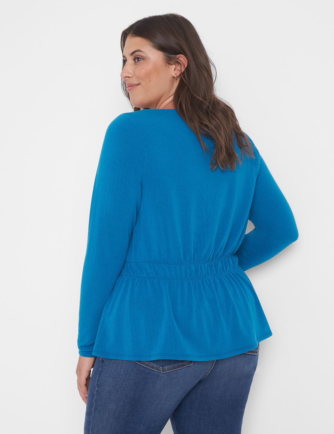 Classic Long-Sleeve Square-Neck With Keyhole Top