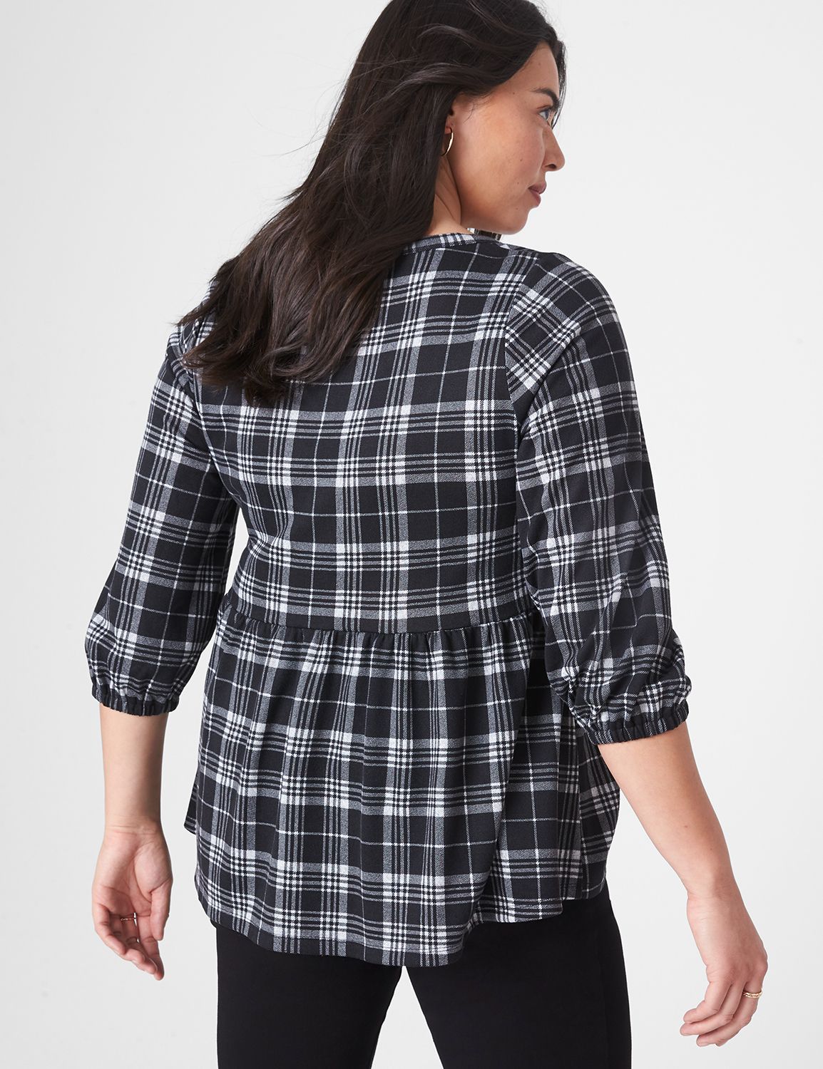 Swing 3/4 Blouson Sleeve Henley Bab Product Image 2