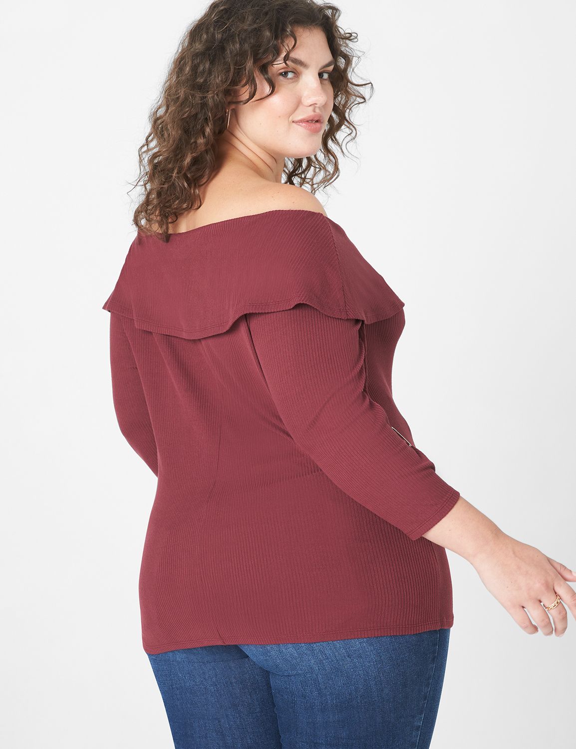 Off shoulder 3/4 sleeve top main image 1