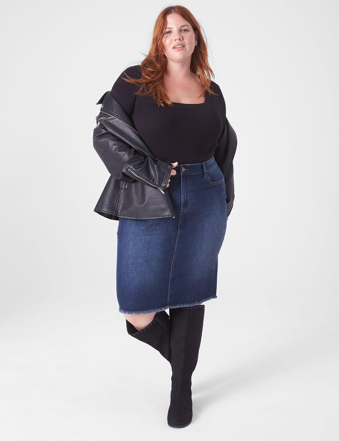 Lane bryant best sale denim skirt