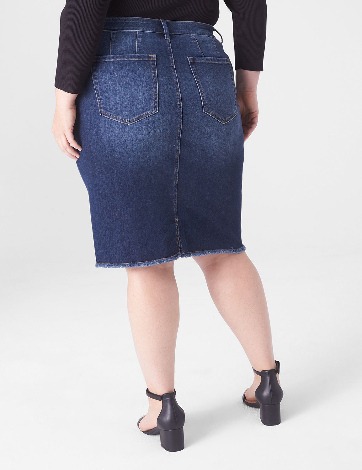 Lane bryant black jean skirt best sale