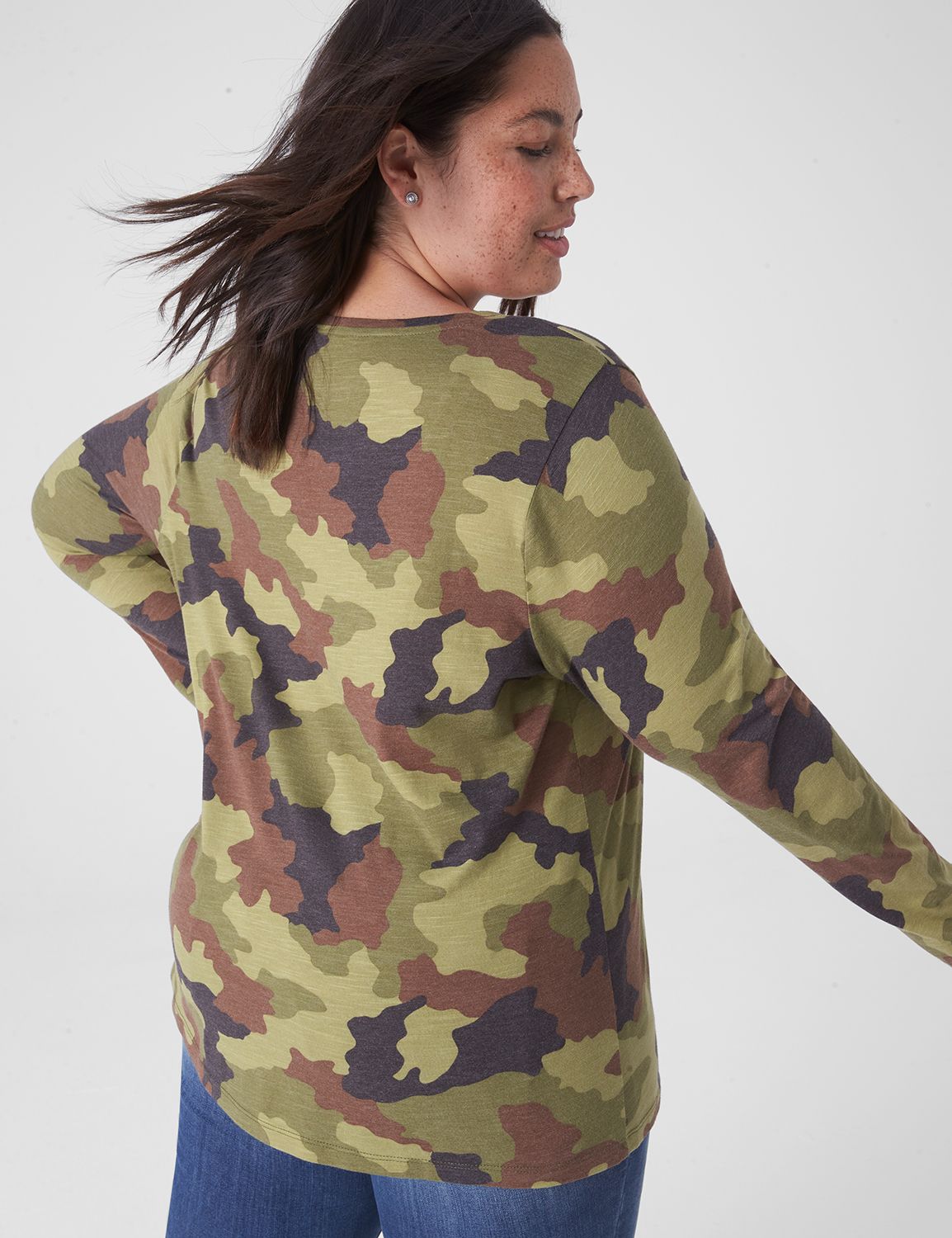 Quality Fold Sleeve Crew Neck Tee Beige main image 0