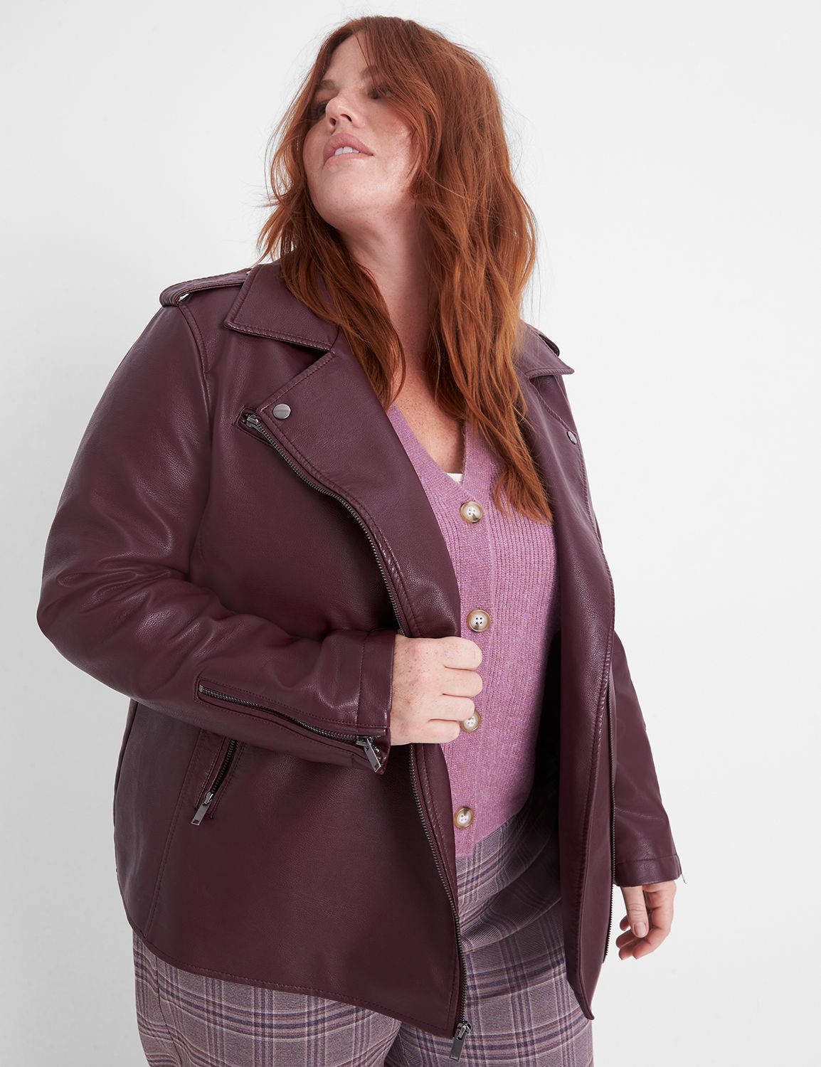 Lane bryant clearance faux leather jacket