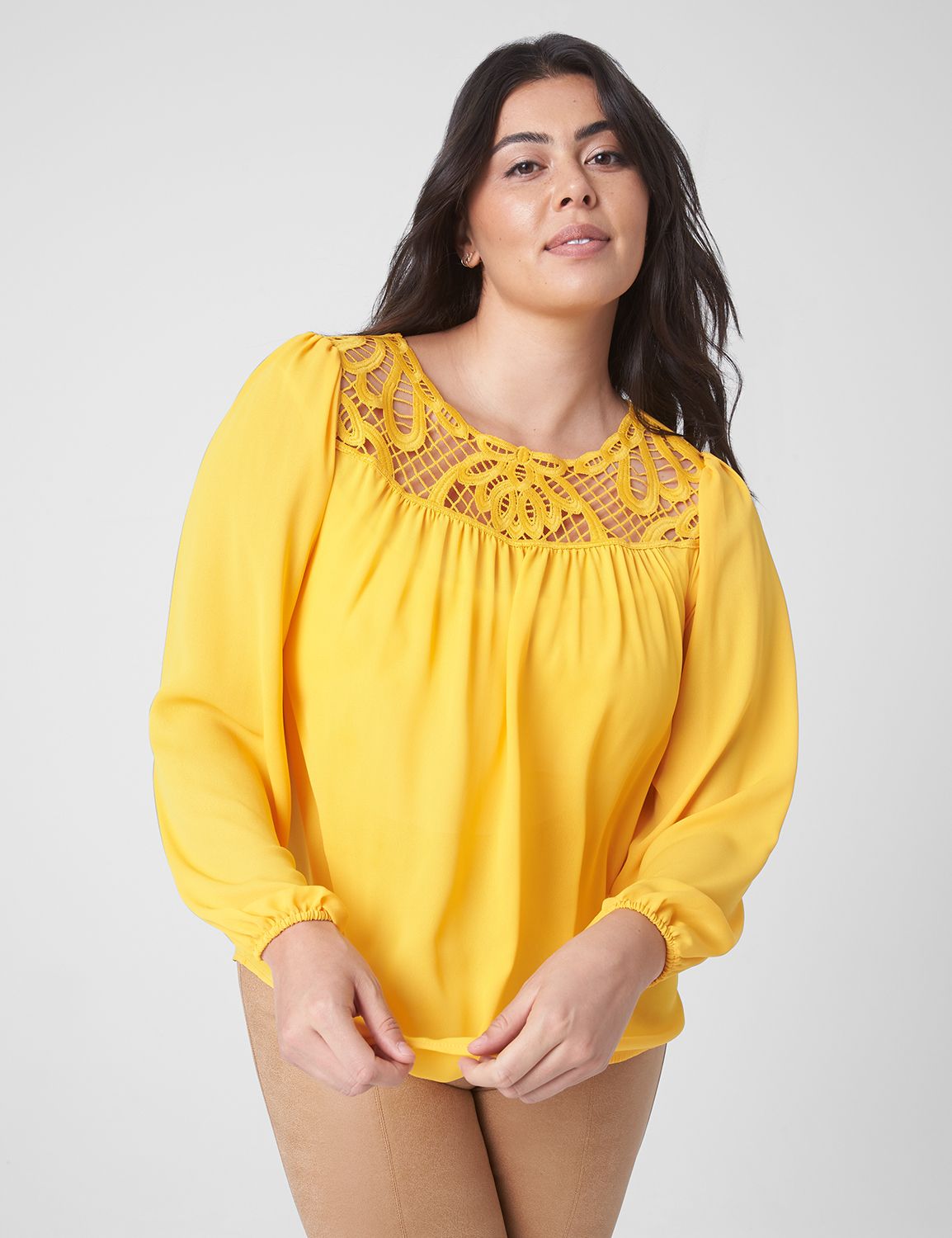 Classic Lace Yoke Blouse