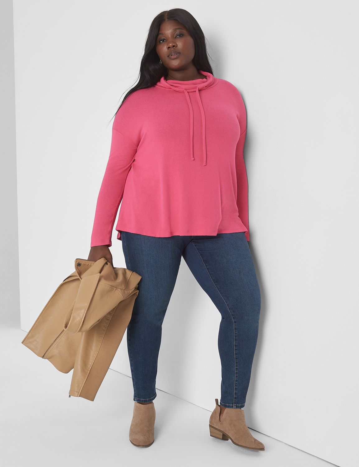 Modal Drape V Neck Double Slit Pocket Flared Trousers