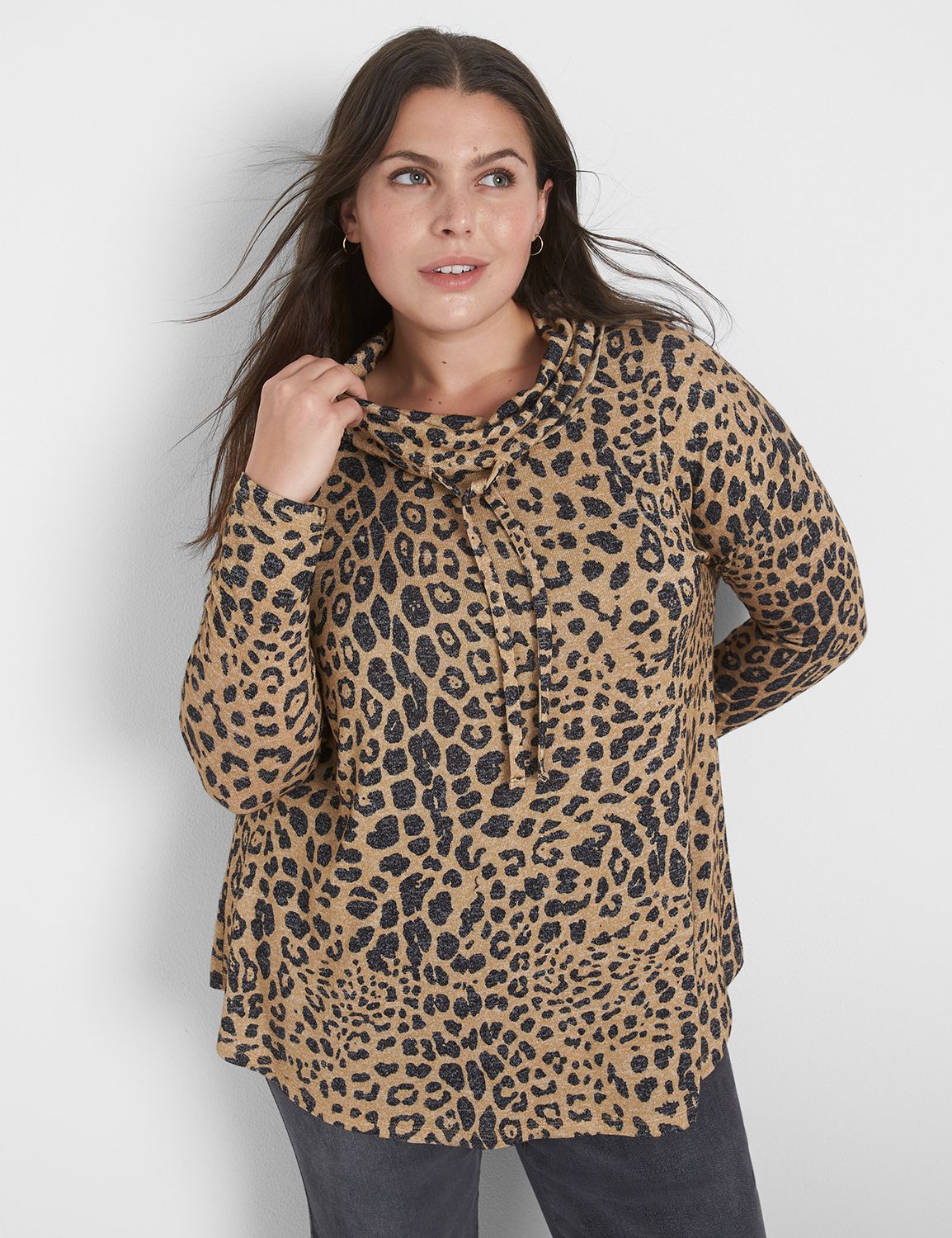 Swing Long Sleeve Funnel Neck Drape Product Image 1