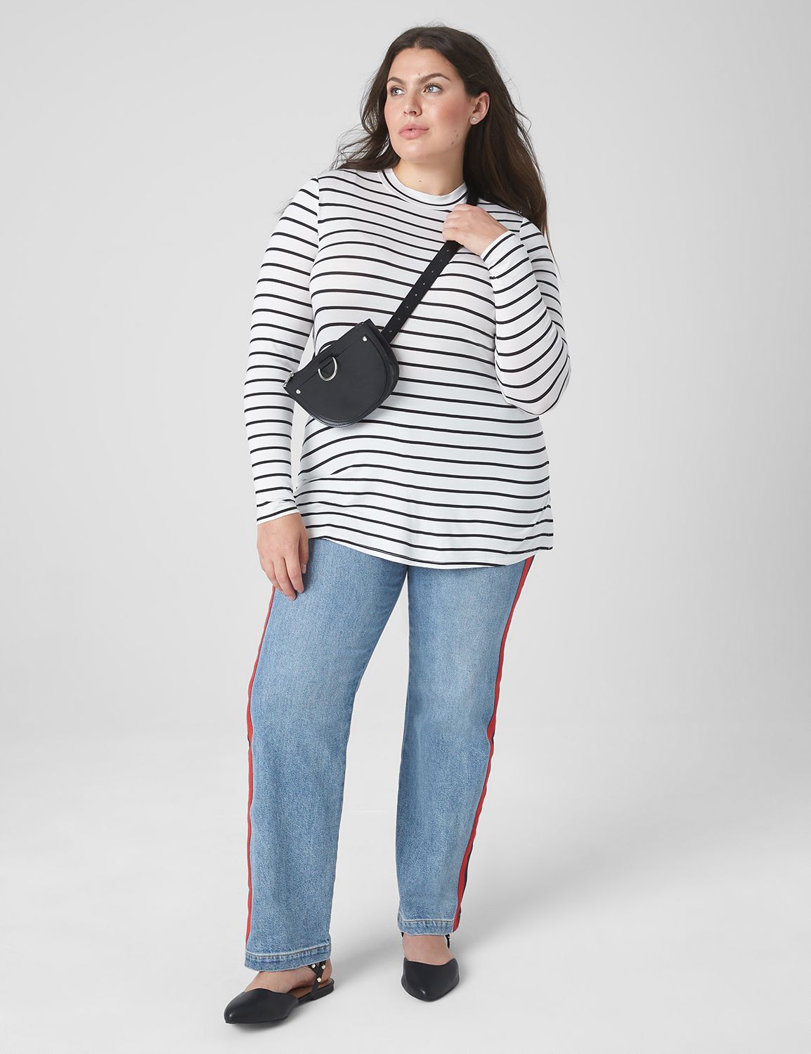 Short Sleeve Mock Neck Tee Women