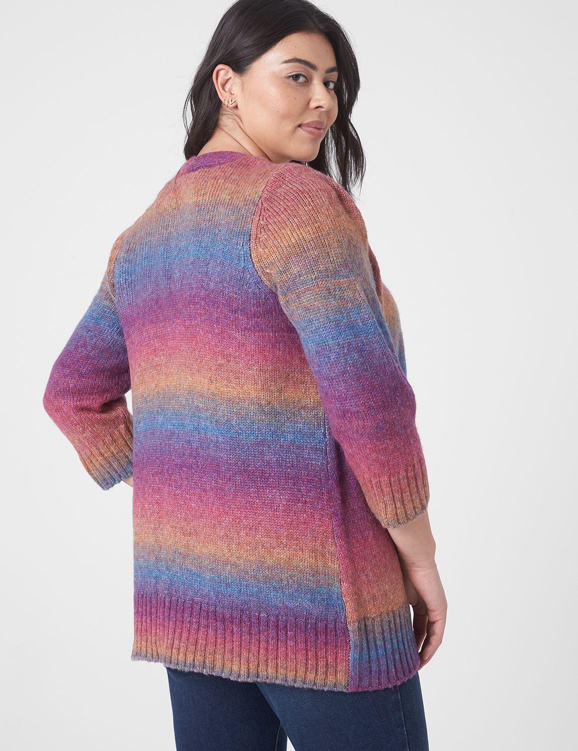 Classic Open-Front Ombre Spacedye Cardigan