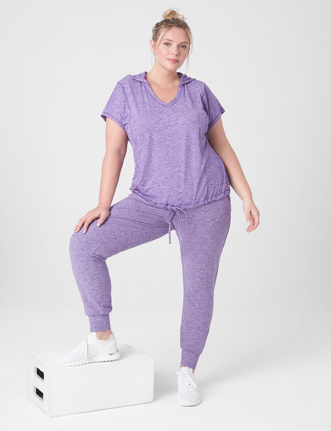Linen-Cotton Jogger Pant in Marled Neutral main image 0