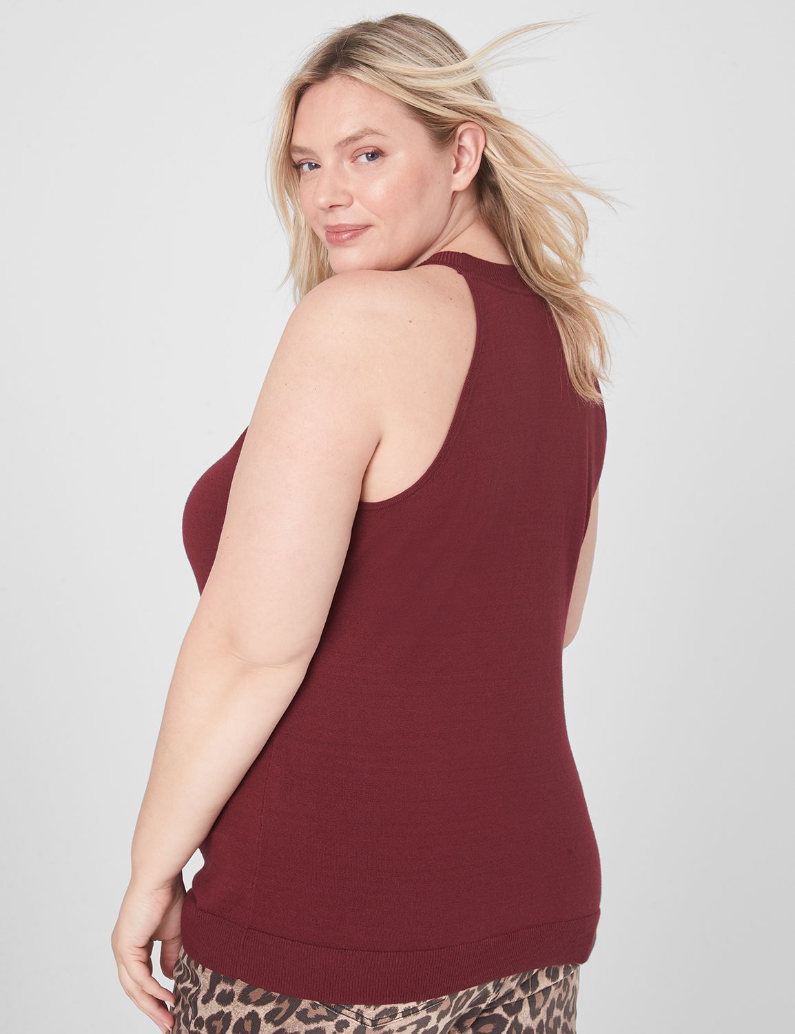 Fitted Sleeveless Halter Sweater 11 Product Image 2