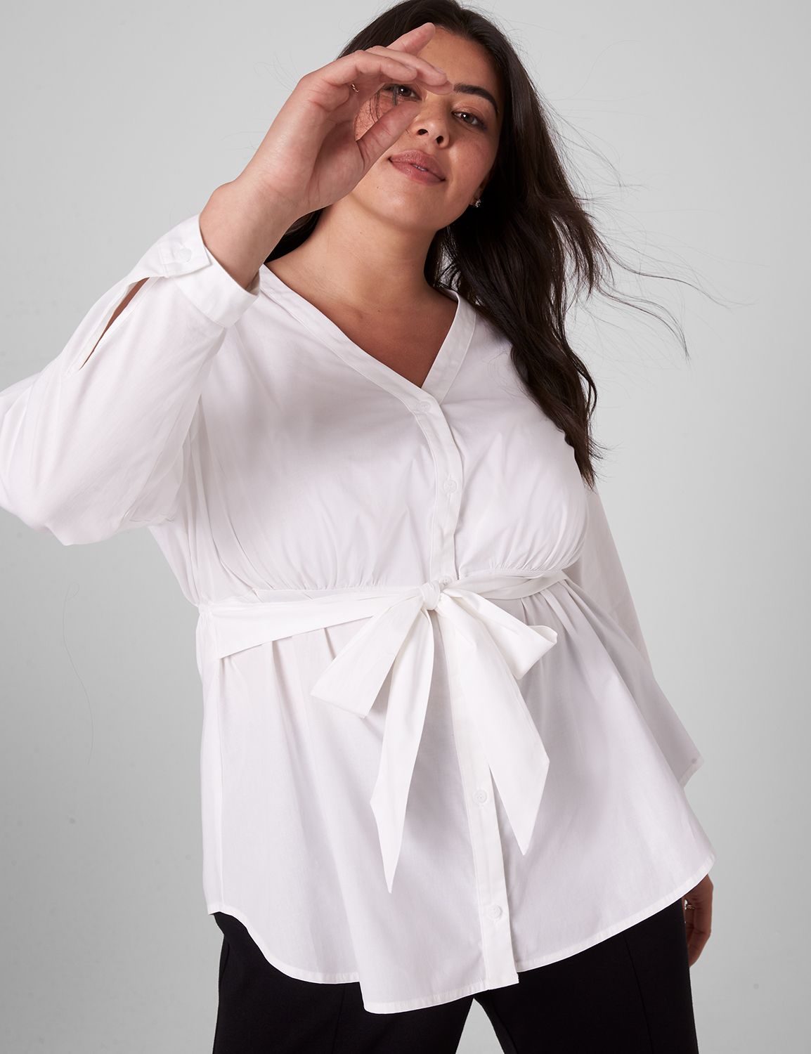 Lane bryant white blouse sale