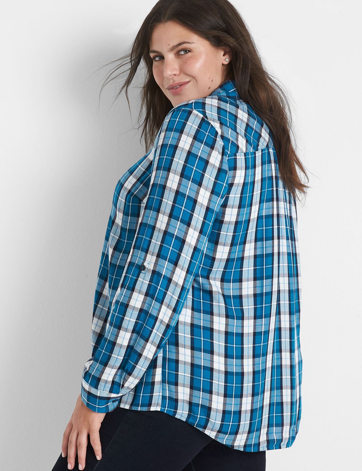POL Contrast Button Front Long Sleeve Knit Top main image 0