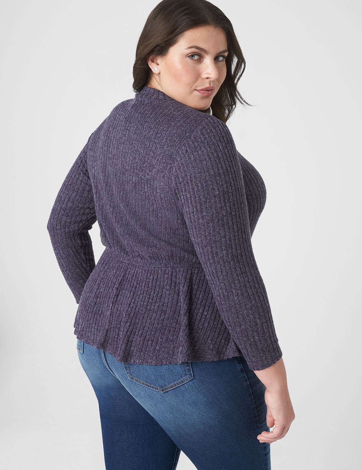 REPEAT 3/4 SLEEVE COTTON MOCKNECK