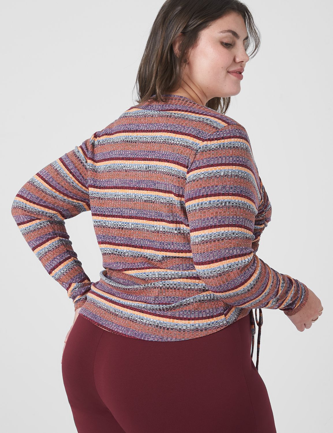 Fitted Long Sleeve Crew Neck Croppe Product Image 2