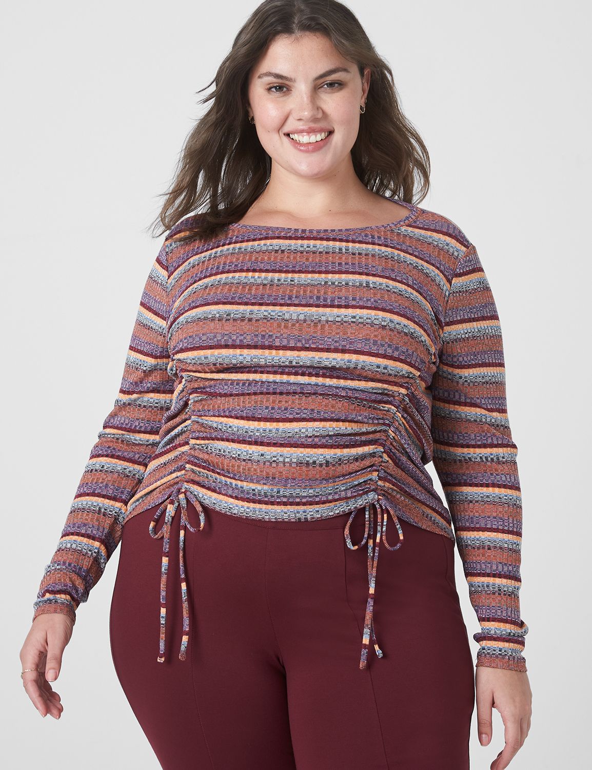 Fitted Long Sleeve Crew Neck Croppe Product Image 3