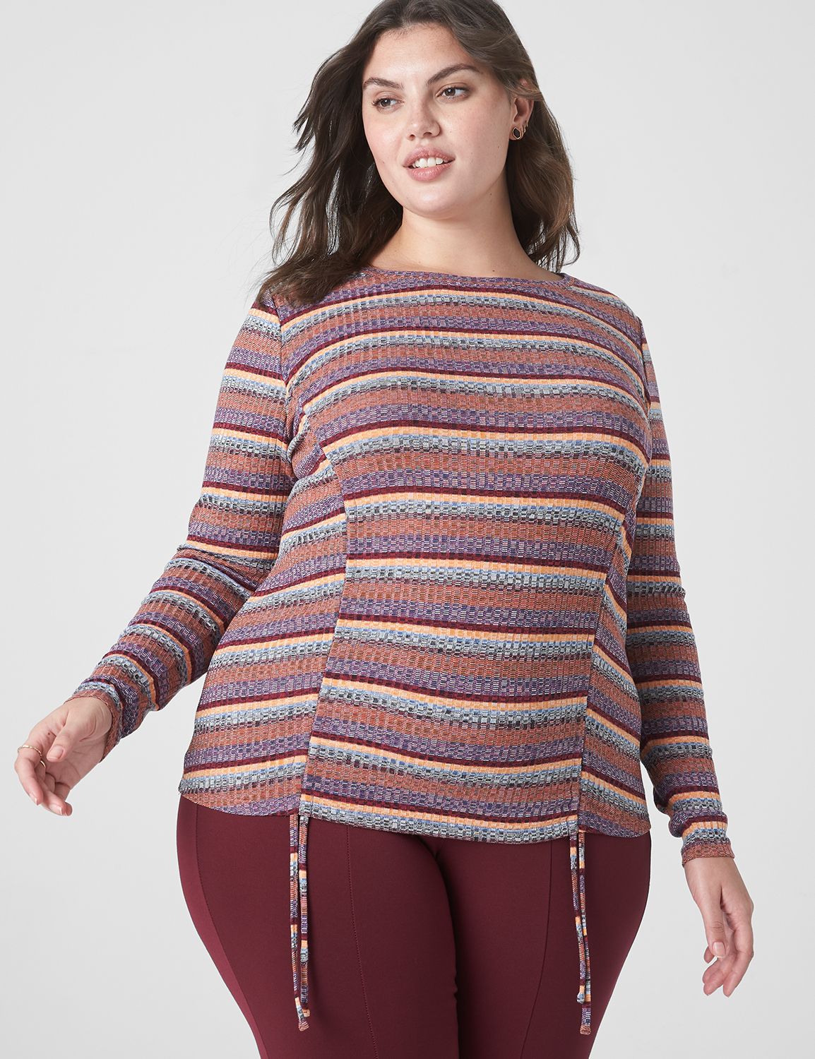 Fitted Long Sleeve Crew Neck Croppe Product Image 4