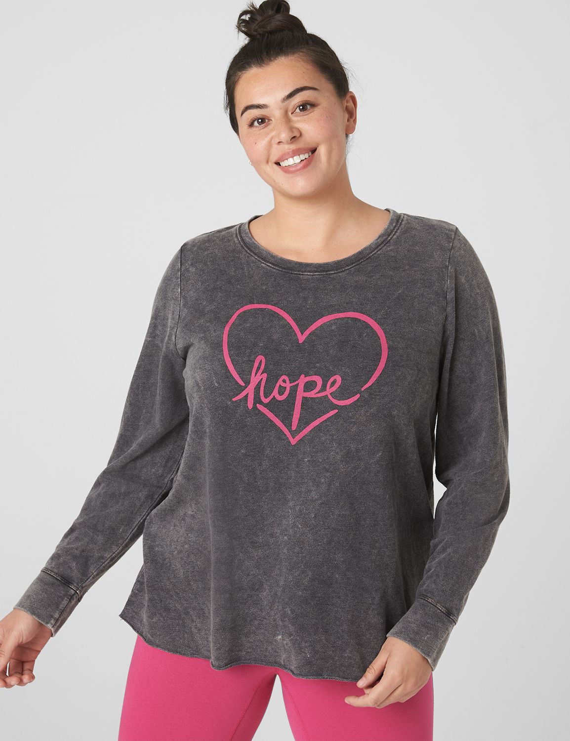 Long Sleeve Crew Neckline Cropped S | LaneBryant