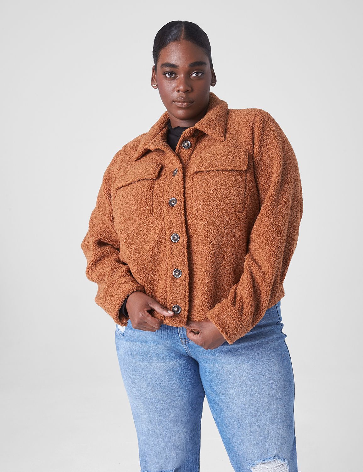 Teddy cropped outlet coat