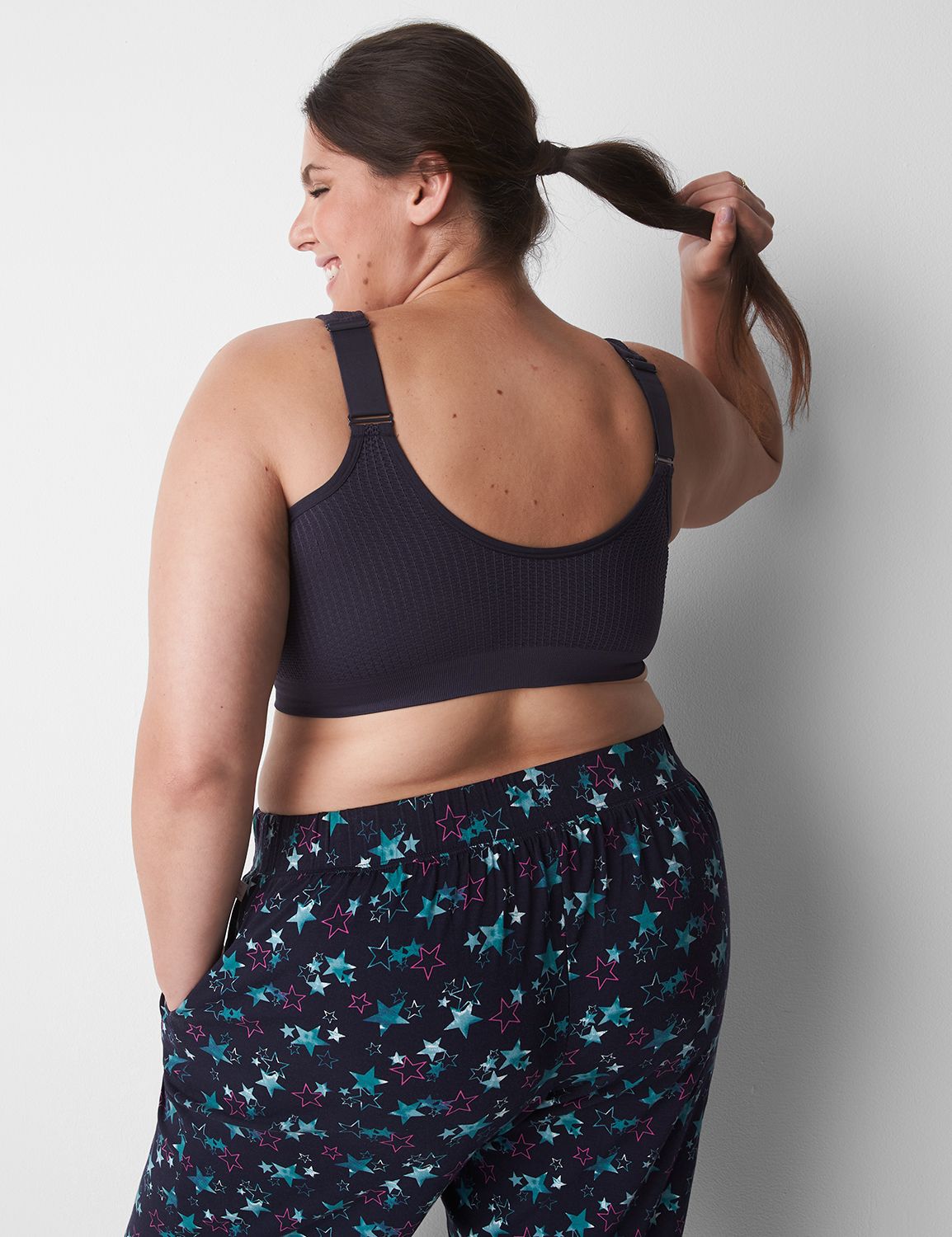 Button Front Waffle Knit Bralette 1 | LaneBryant