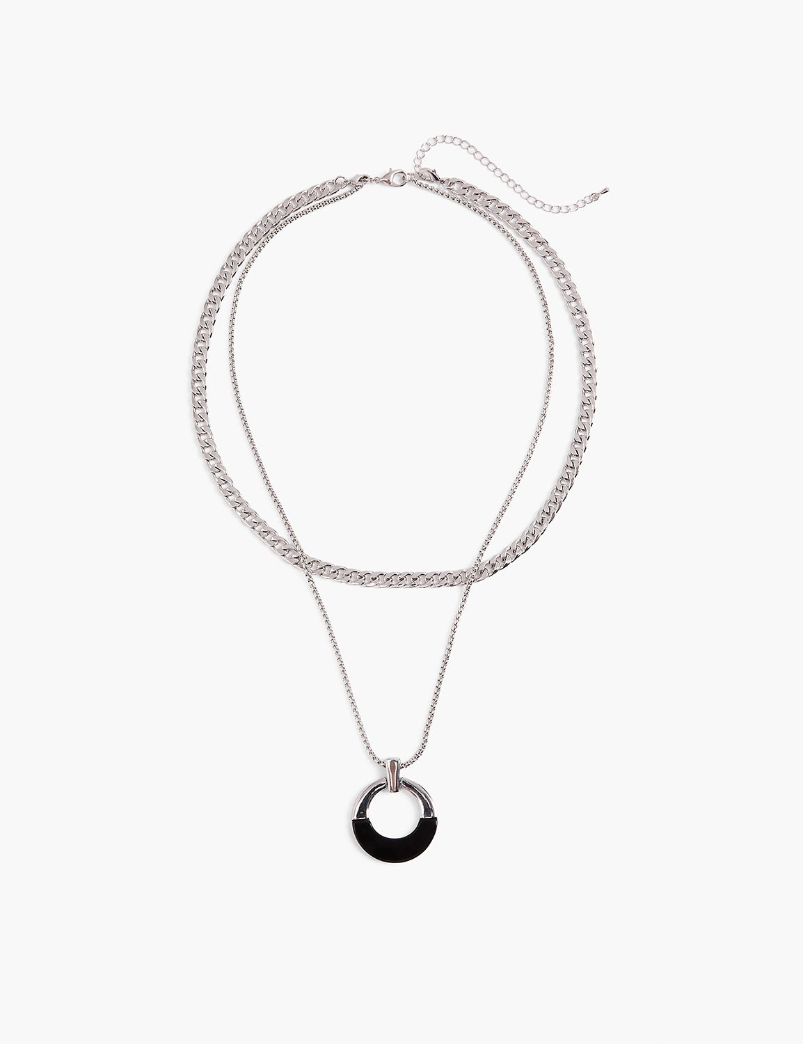 Multi-Row Chain Pendant Necklace