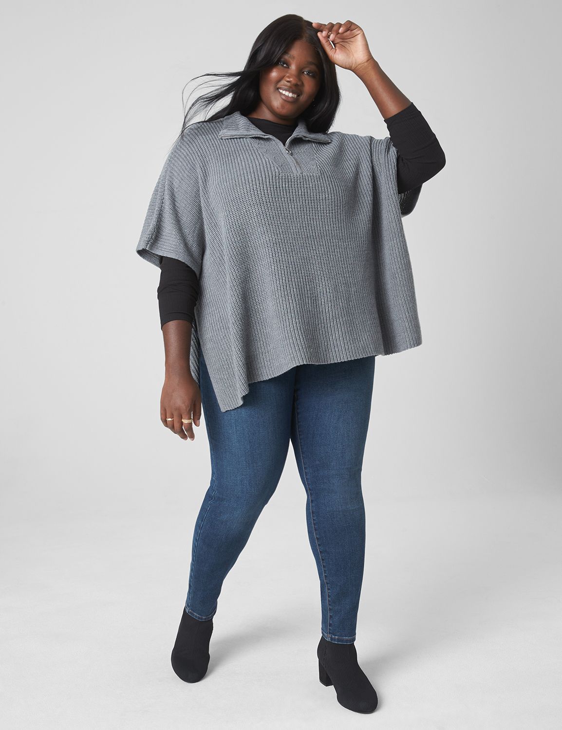 Plus size turtleneck outlet poncho