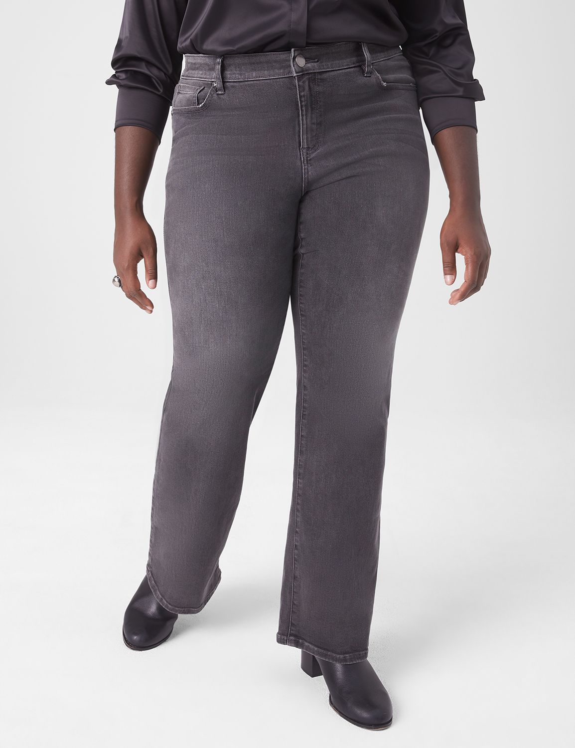 Signature Fit Cozy Boot Jean - Grey Wash | LaneBryant