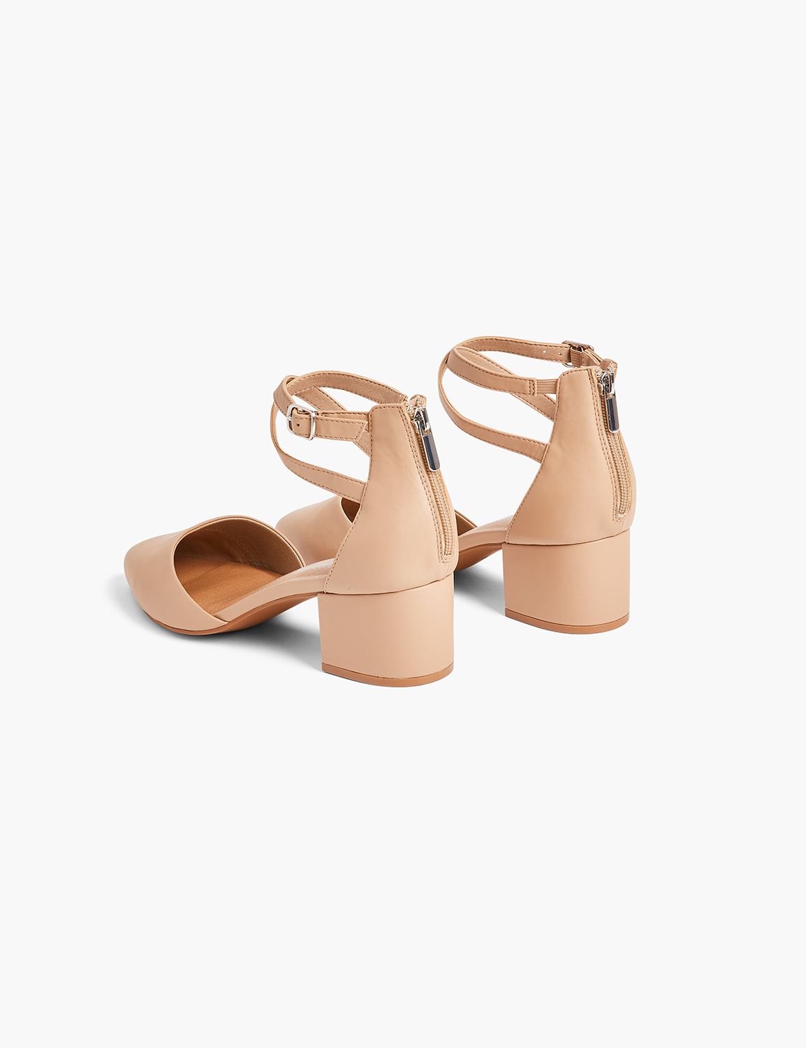 block heel ankle strap closed toe
