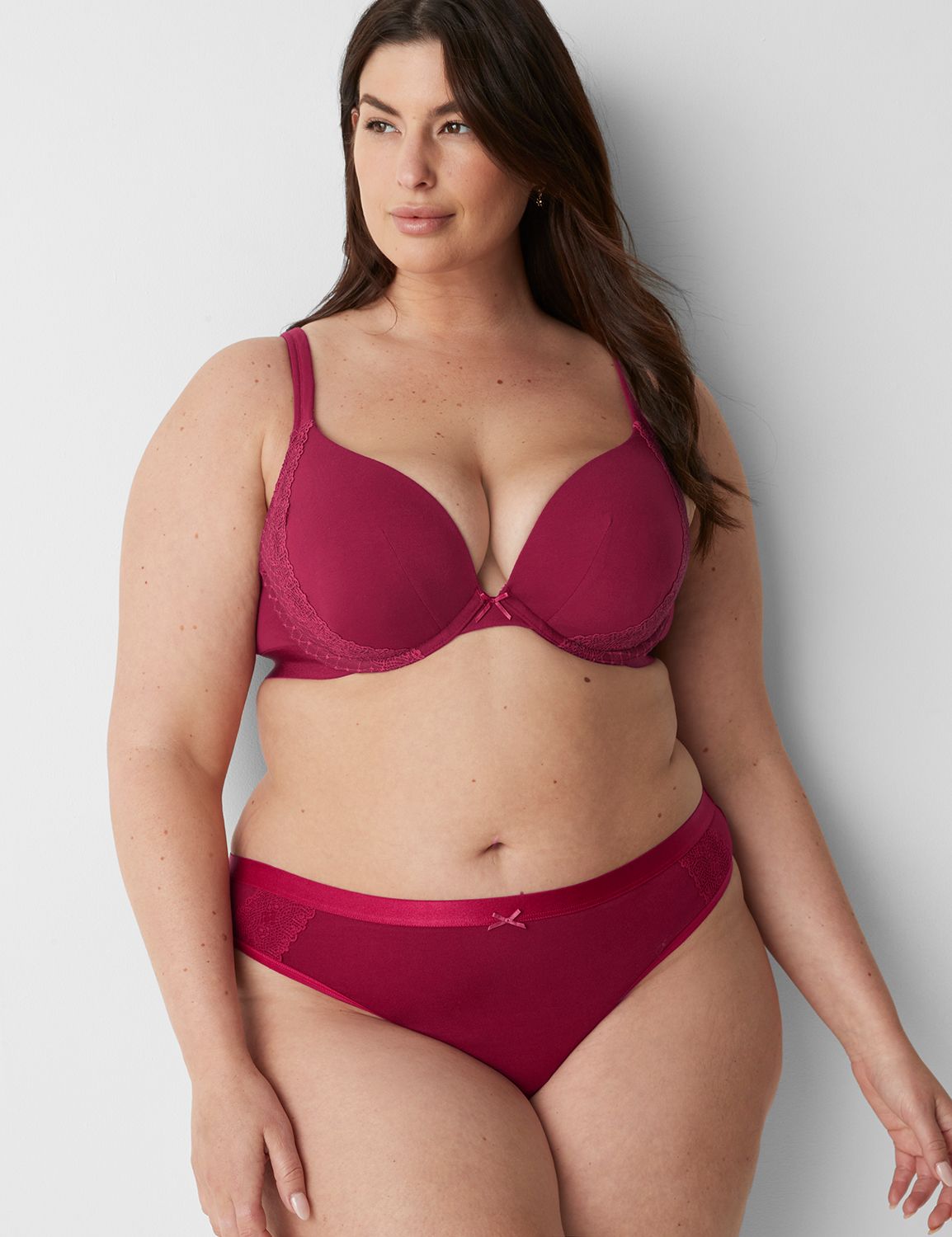 Cotton Wide Side Thong Fall Lace Tr Product Image 1