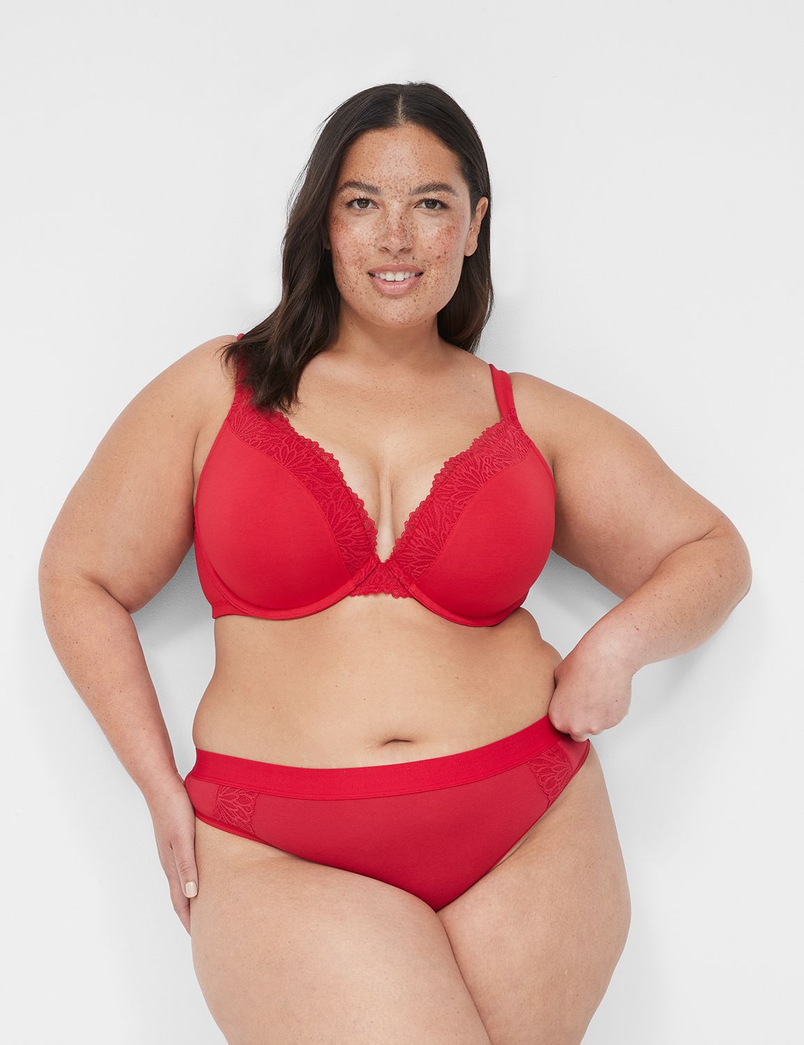 Cotton Thong Winter Geo Lace Trim M Product Image 1