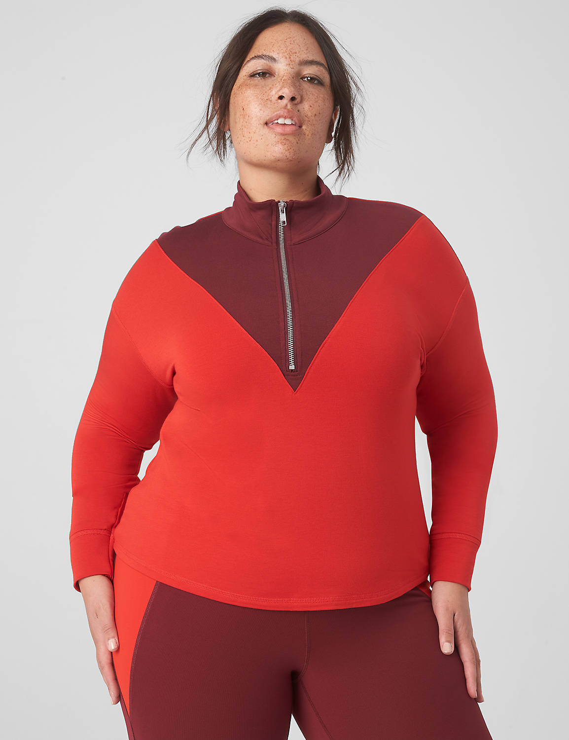 Long Sleeve Half Zip Cozy Soft Colo Product Image 1