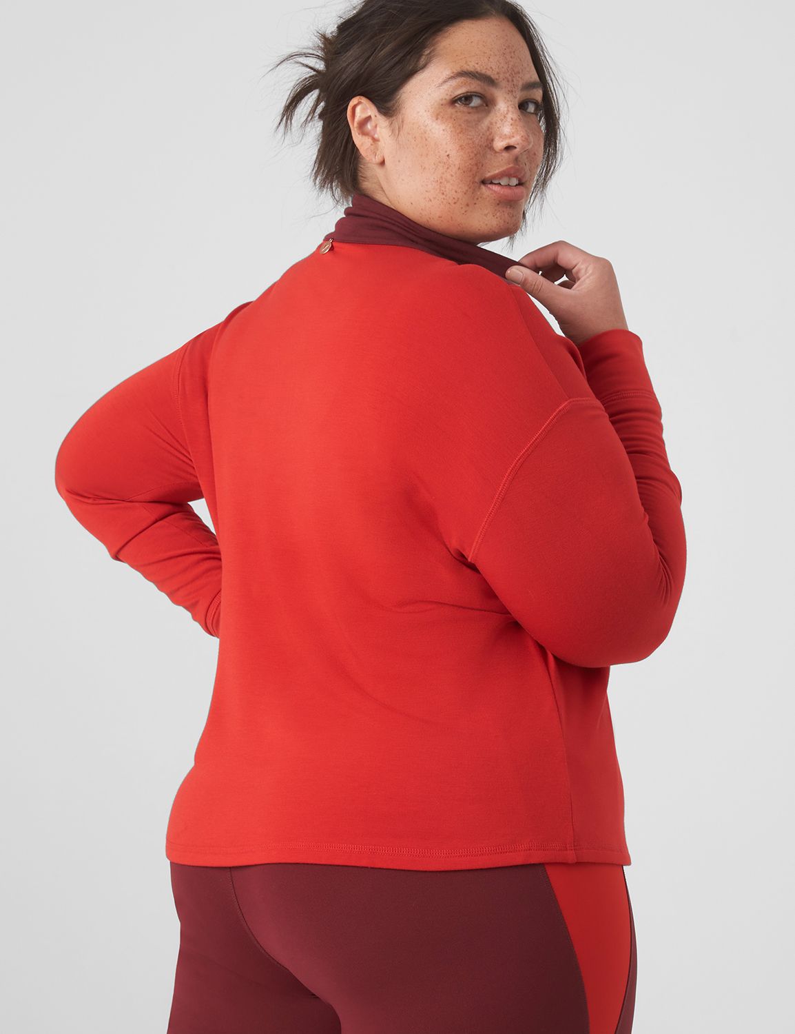 LIVI CozySoft Half-Zip Colorblock Cropped Pullover