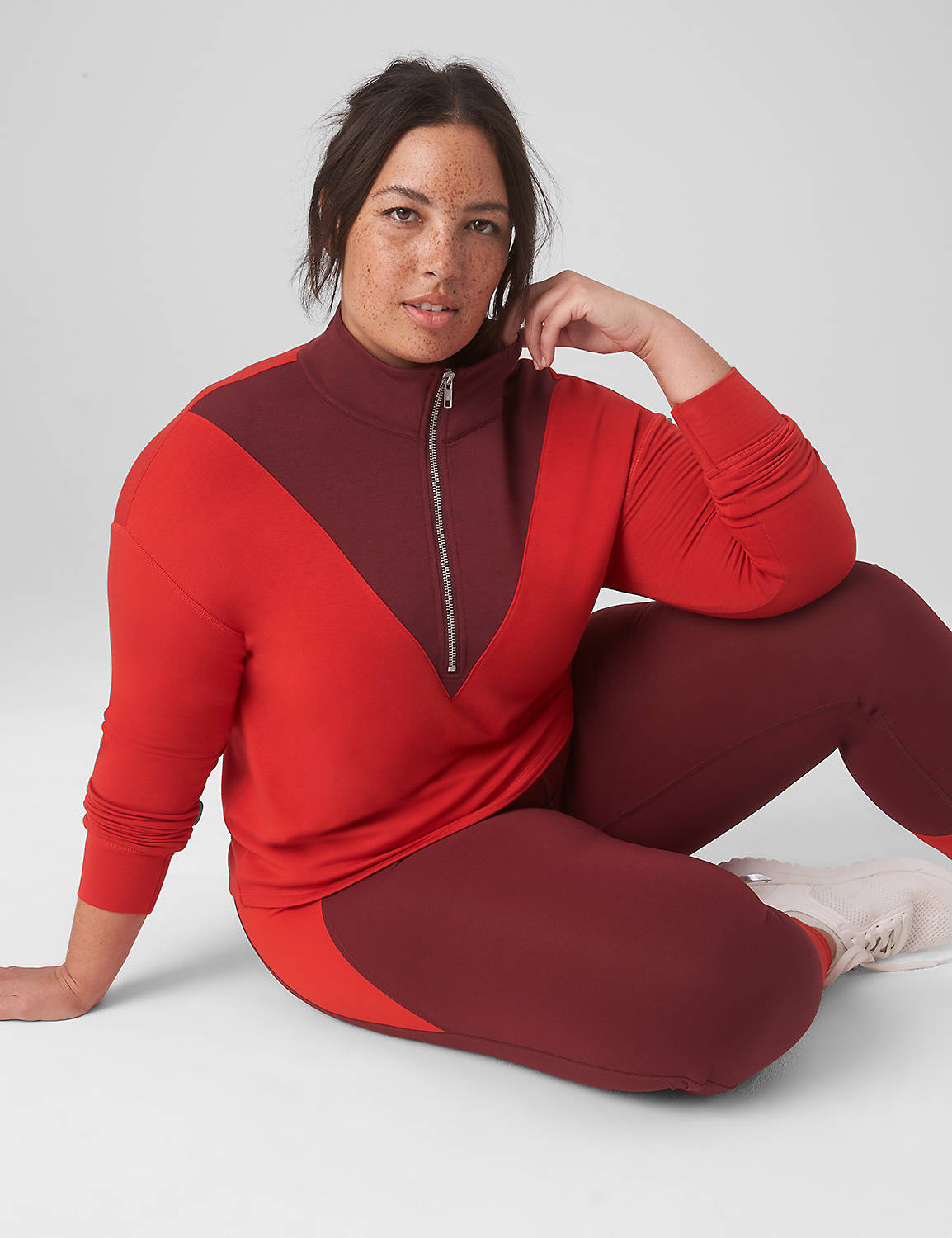 Long Sleeve Half Zip Cozy Soft Colo Product Image 3