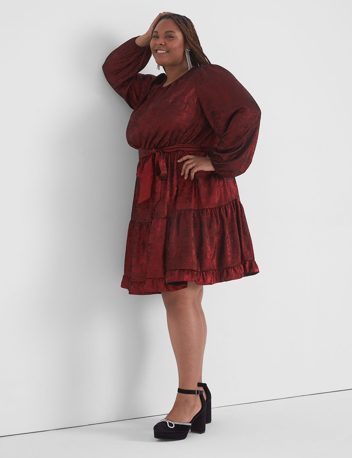 Lane bryant burgundy dress hotsell