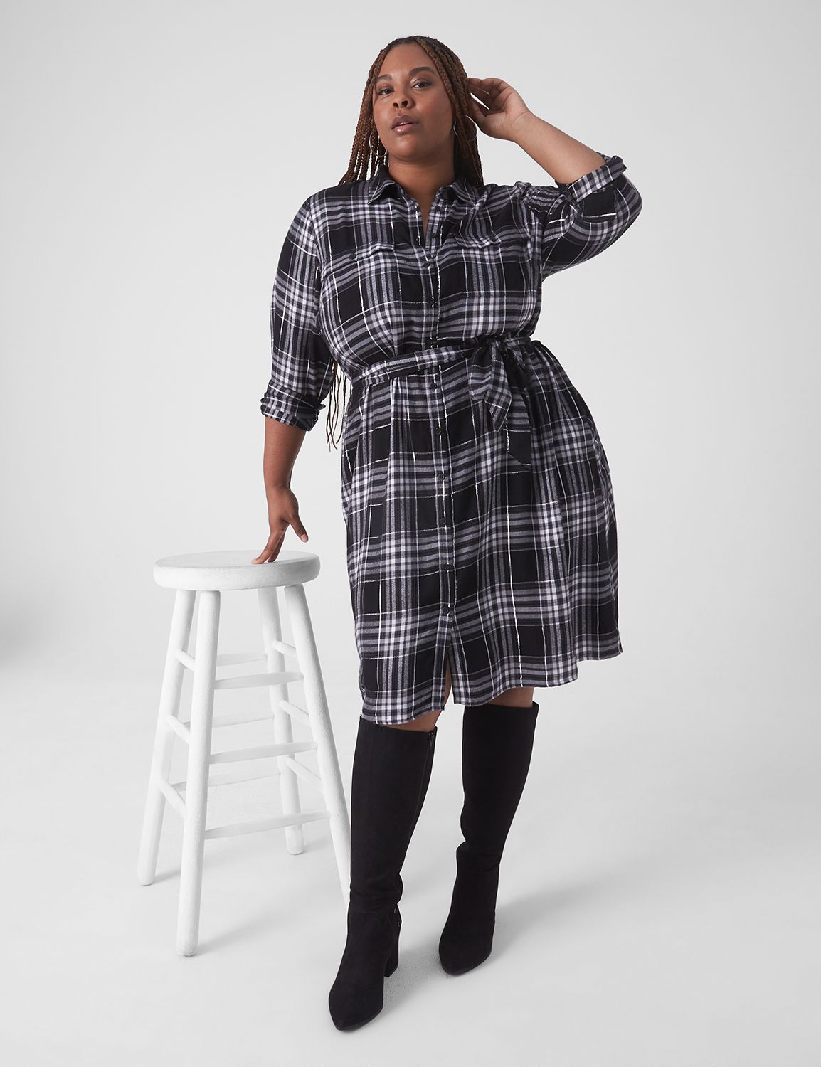 Women's Long Sleeve Button Down Shirt - 100% Cotton, Oversized Fit, Deep V-Neck, Elegant Casual Blouse