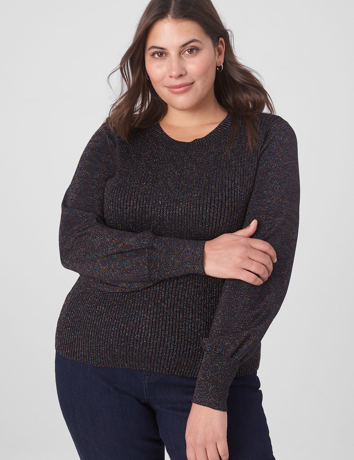 Fitted Long Sleeve Mock Neck Shine Product Image 1
