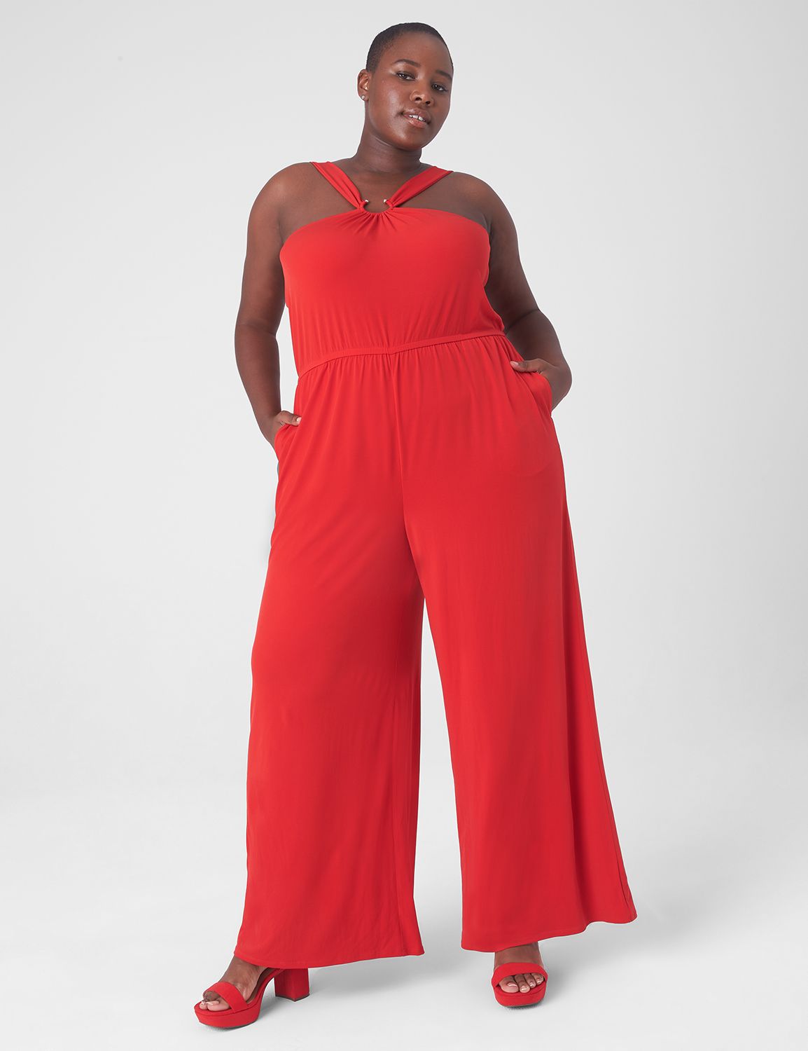 Halter Neck Wide Leg Jumpsuit