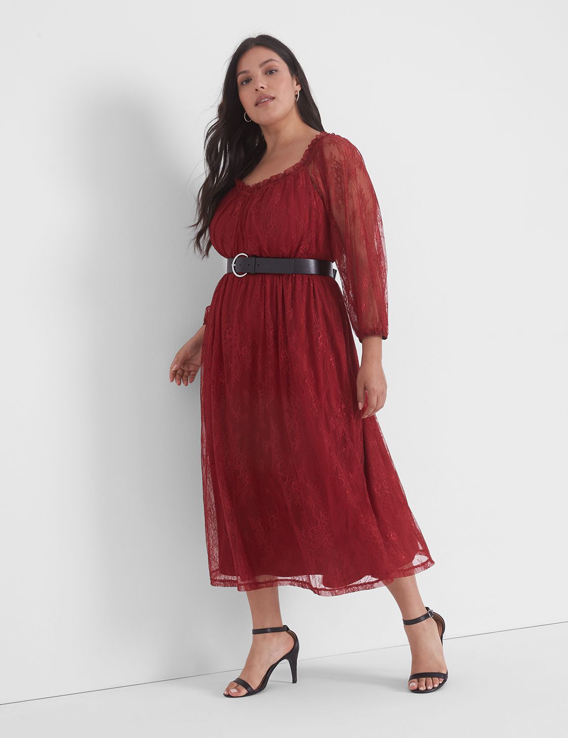 3/4 Sleeve Sweetheart Neck Romantic Product Image 1
