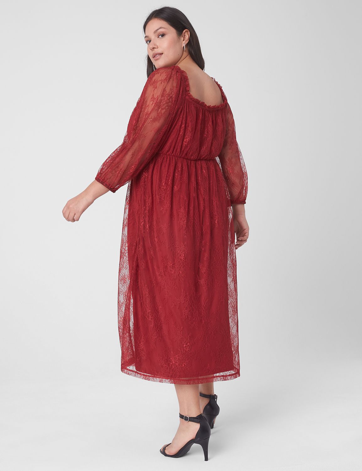 3/4 Sleeve Sweetheart Neck Romantic Product Image 2
