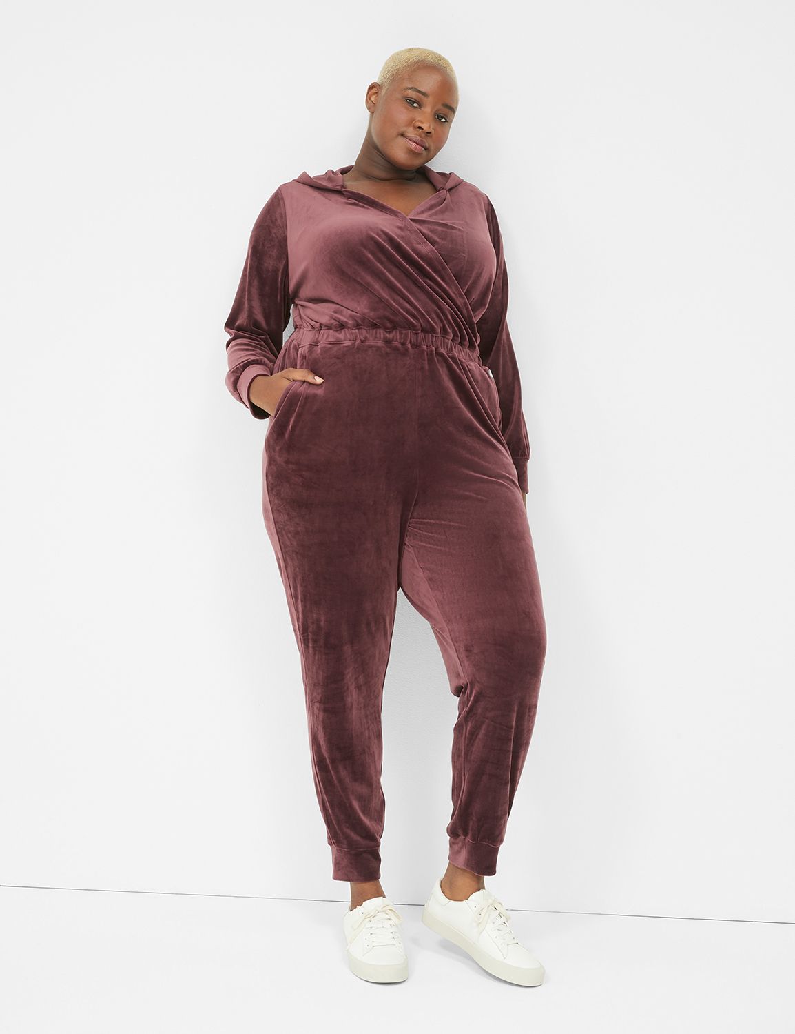 Ponte Split Neck Jumpsuit