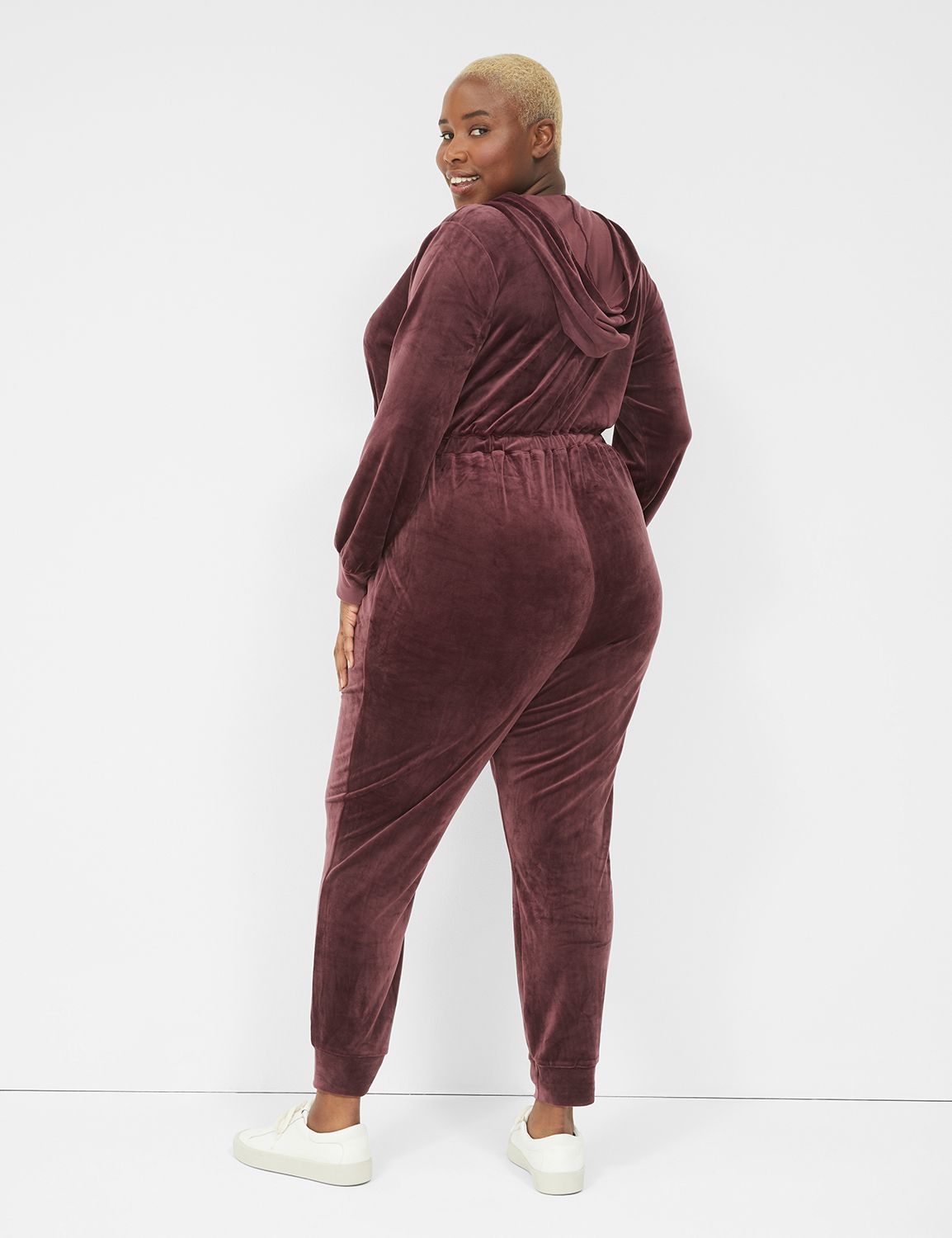 Plus best sale velvet jumpsuit